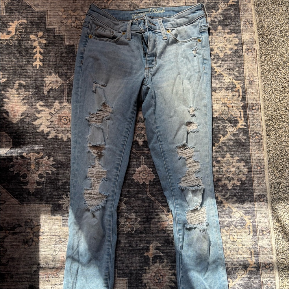 Universal Thread Light Blue Distressed Skinny Jeans